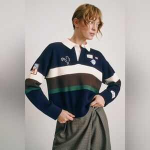 Sea New York Navy and Green Button Down Shirt